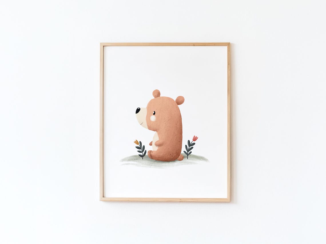 Teddy Bear Illustration For Babys Room By Tendre Imaginaire Soft Wall Decoration Childrens
