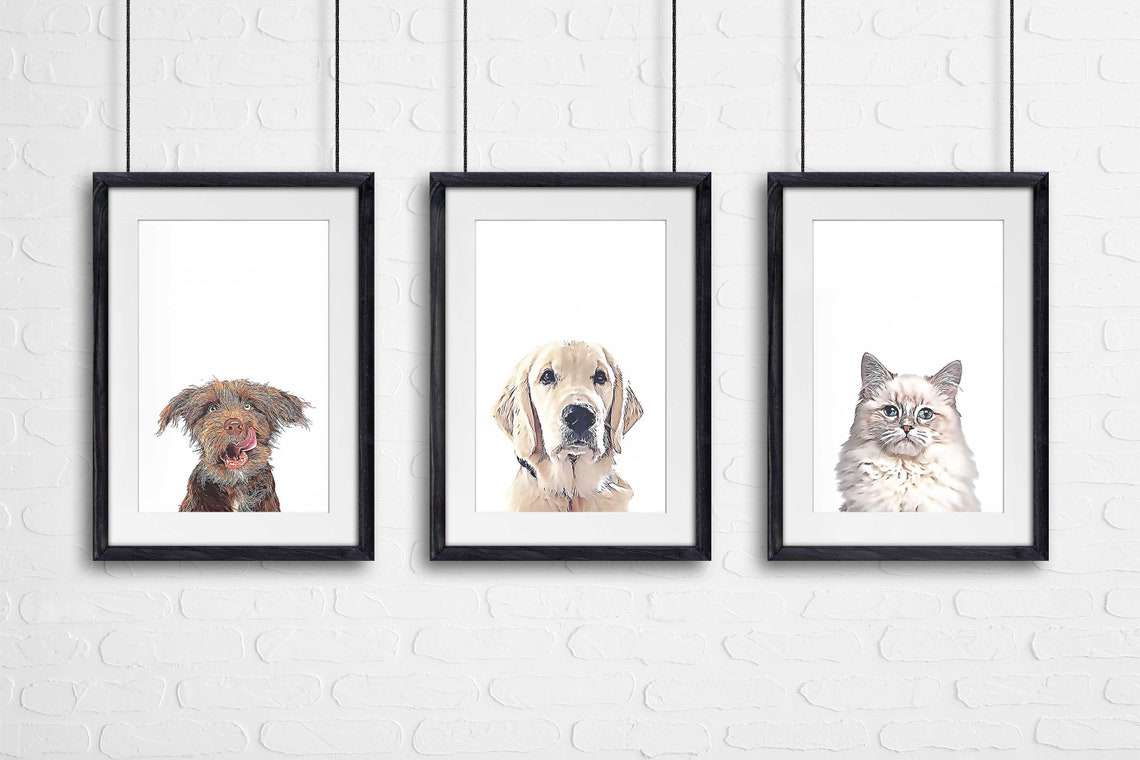 Custom Pet Portrait, Pet Memorial Art Print - Image 2
