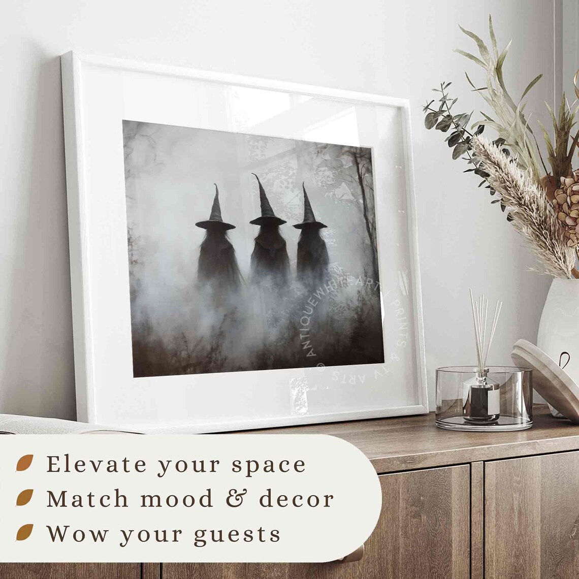 Halloween Witchy Prints, Rustic Farmhouse Wall Art - Image 3