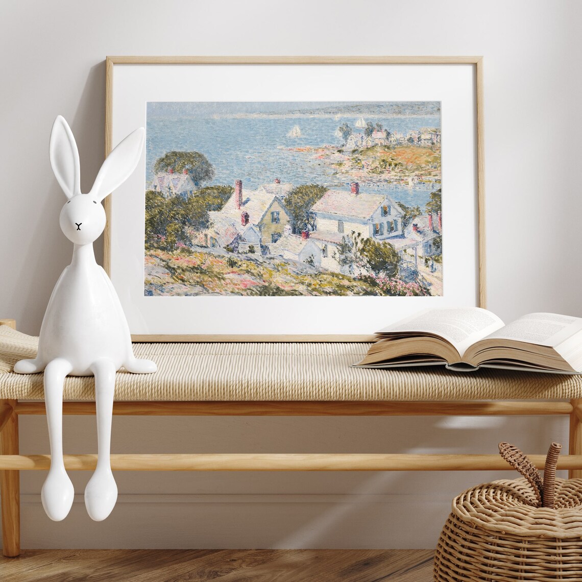 Summer Coastal Vintage Country Painting Art Print - Image 2