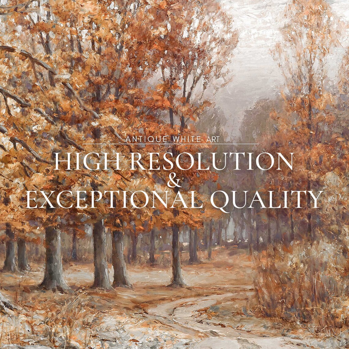 Fall Forest Vintage Autumn Landscape Art Print - Image 4