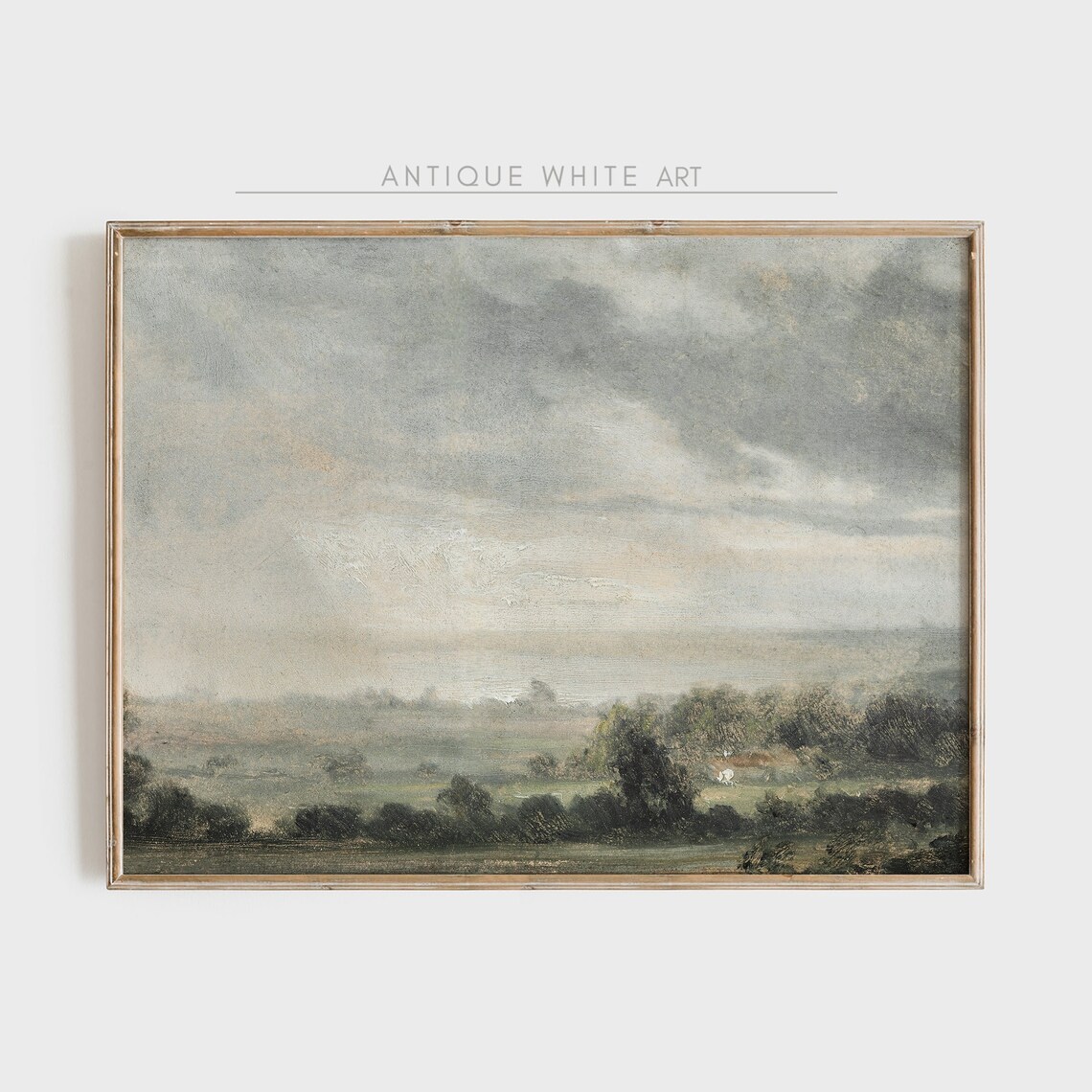 Vintage Farmhouse Field Landscape Art Print