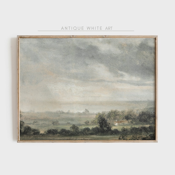 Vintage Farmhouse Field Landscape Art Print