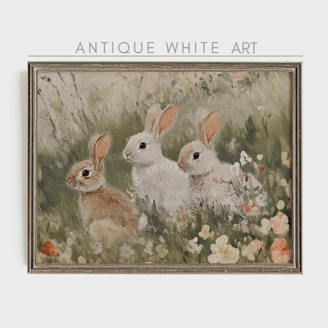 Easter Bunnies Painting, Easter Nursery Decor