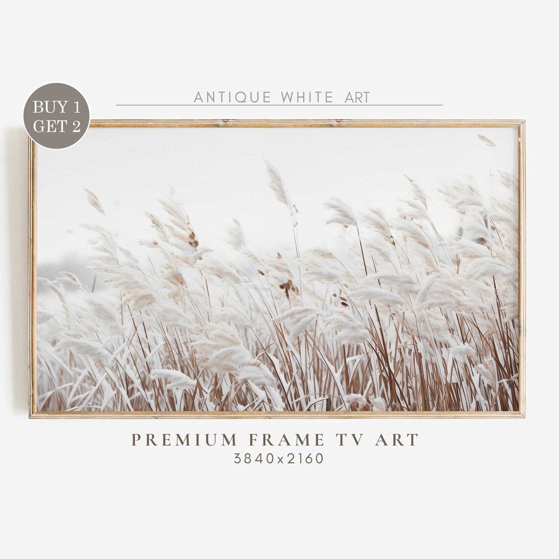 Frame Tv Art Winter Wildflower Field Flower Meadow Warm Tone Landscape Country Painting Frame Tv Art Tv138