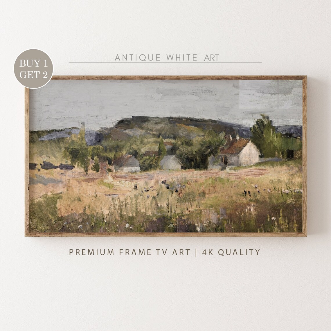 Country Field Landscape Vintage Farmhouse Art Print