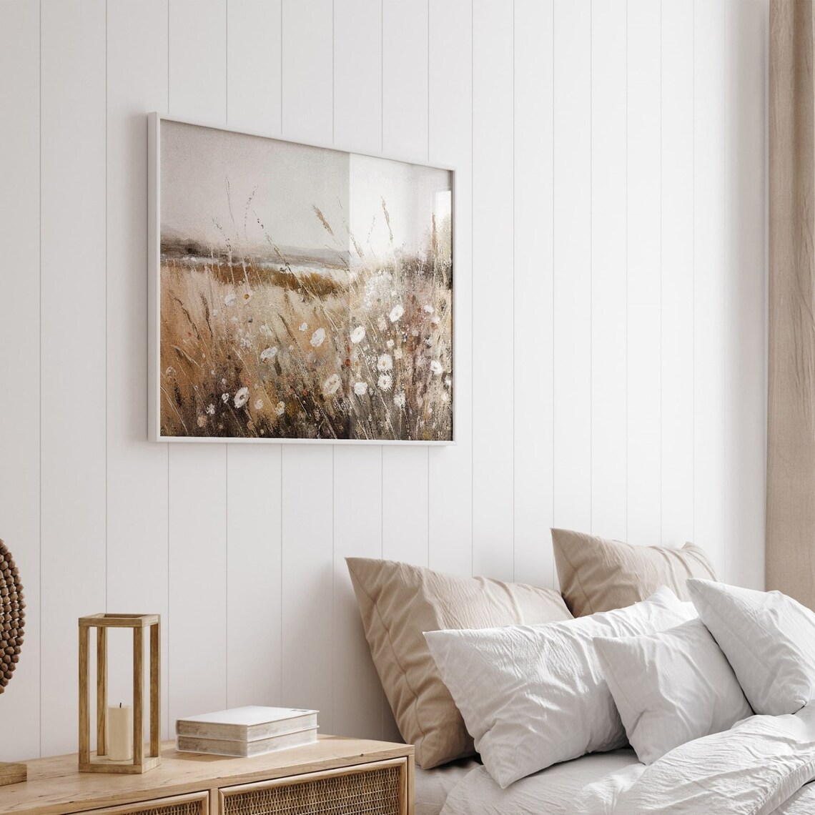 Wildflower Field Vintage Landscape Art Print, Autumn - Image 2
