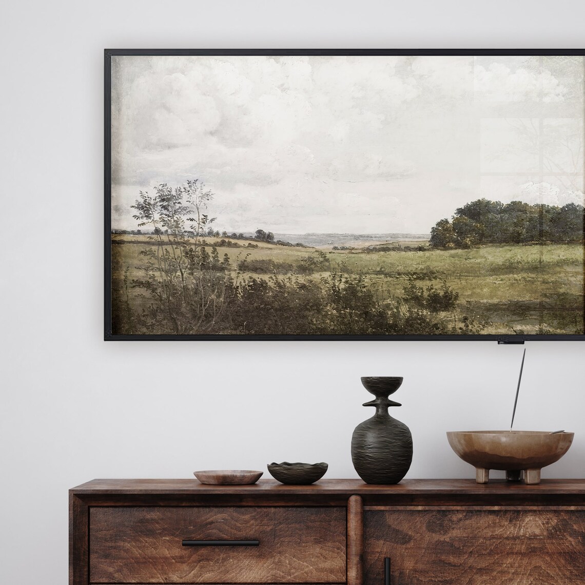Moody Field Landscape Vintage Country Field Art Print - Image 4