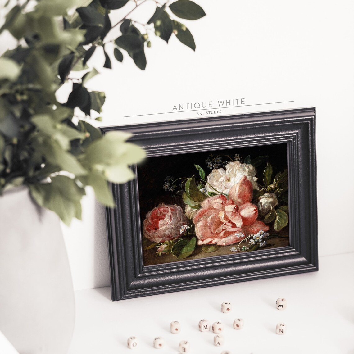 Moody Vintage Dark Flower Print, Dark Academia Botanical - Image 2