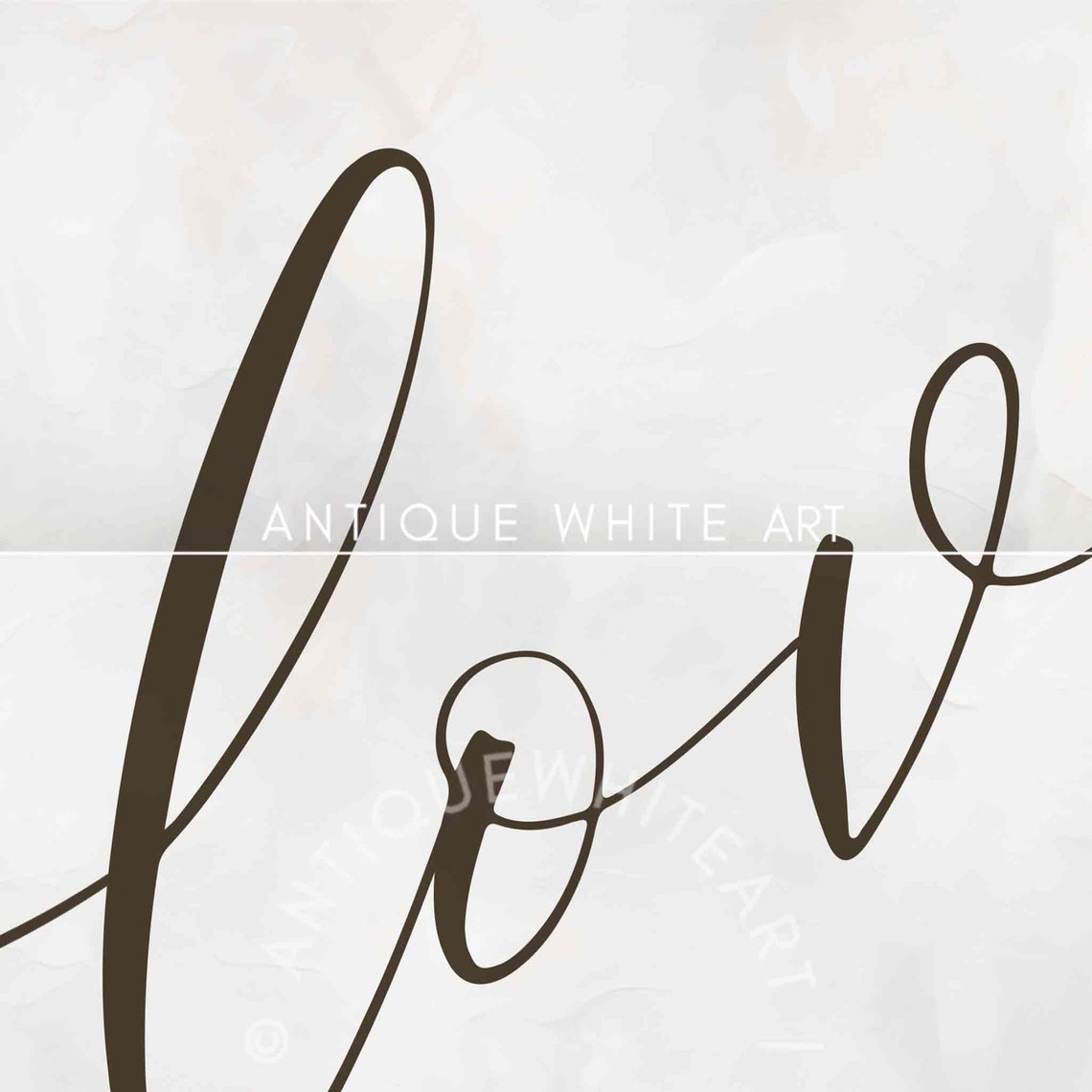 Love Script Typography Soft Watercolor Neutral Romantic Wall Art Print - Image 4