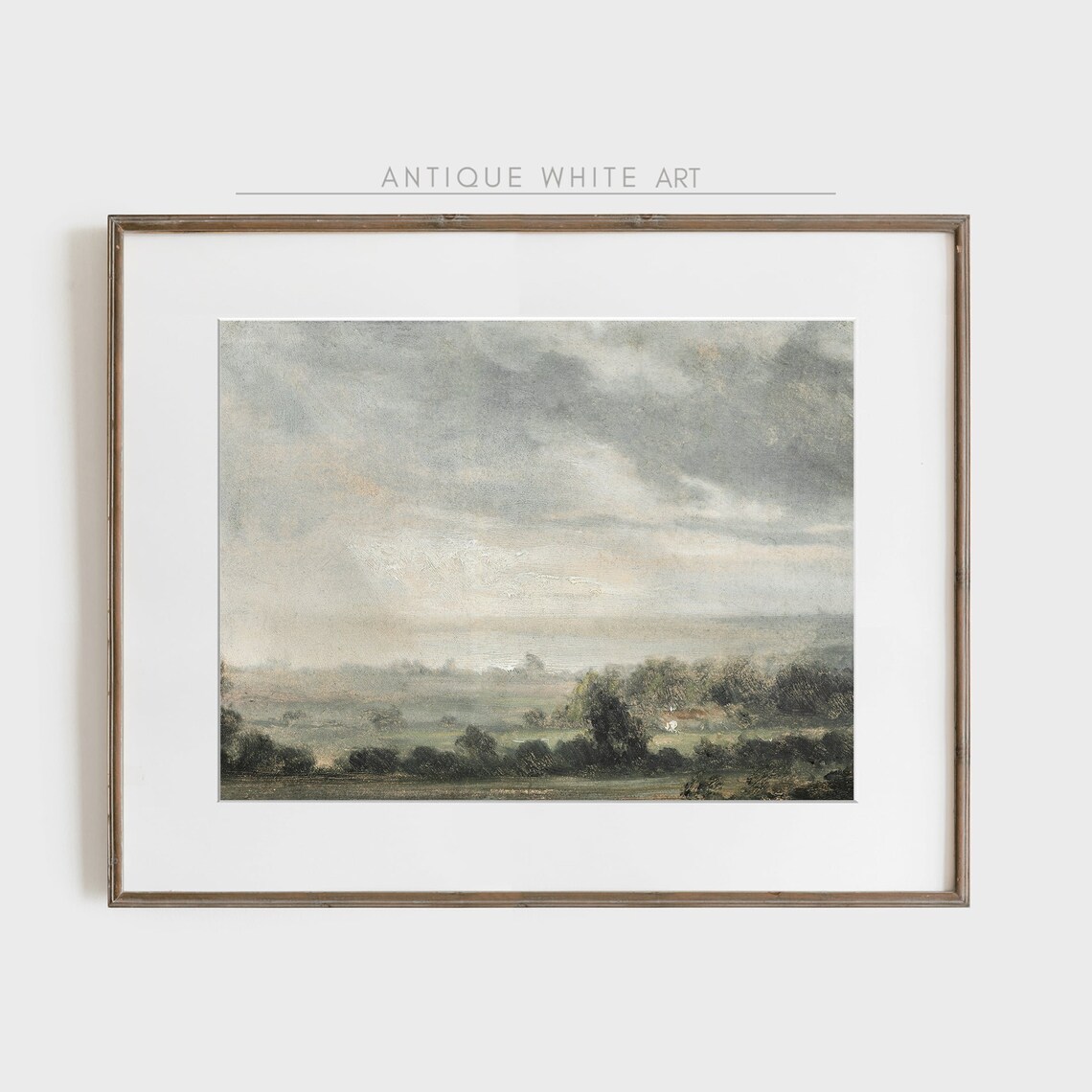 Vintage Farmhouse Field Landscape Art Print - Image 4