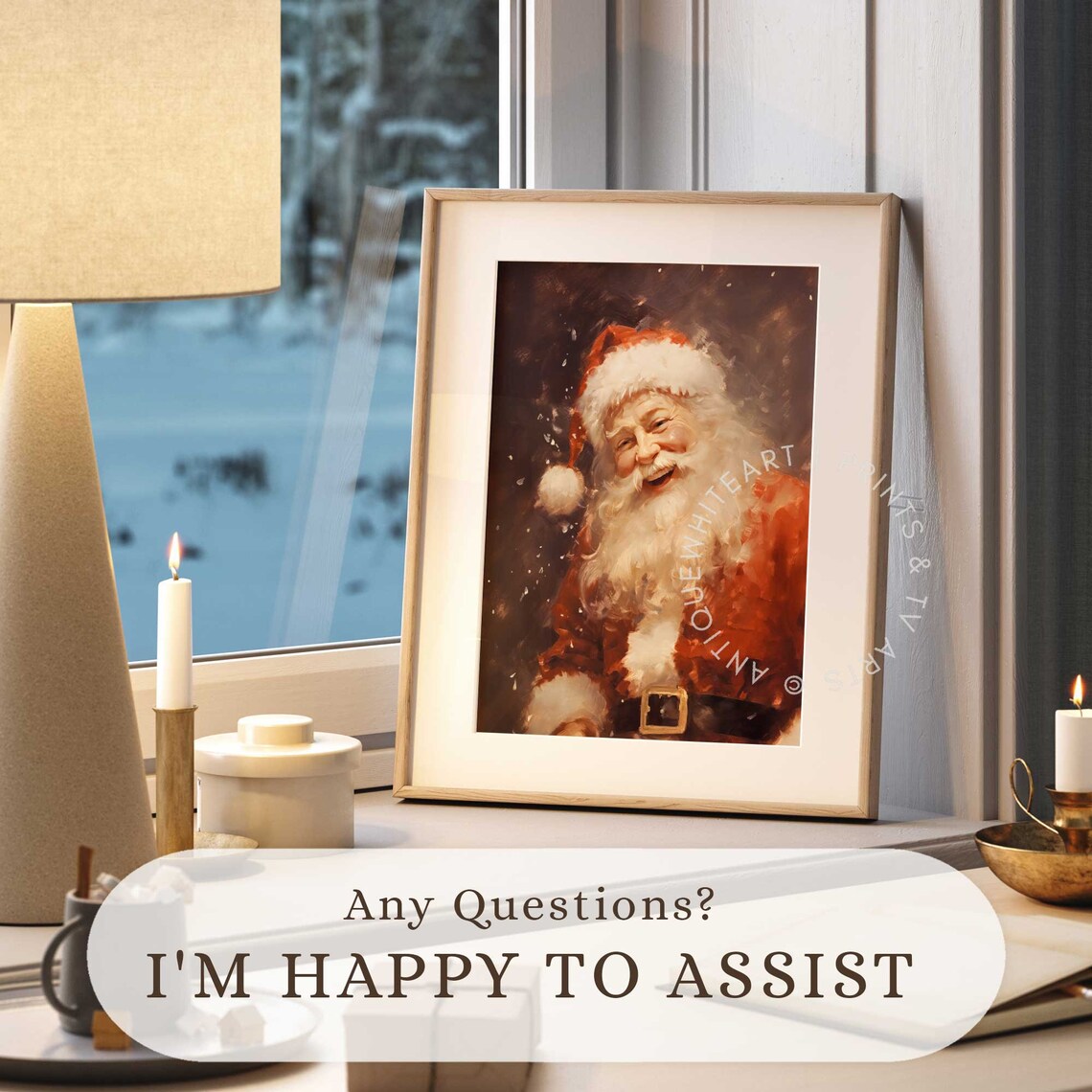 Vintage Santa Claus Christmas Wall Art Poster - Image 2