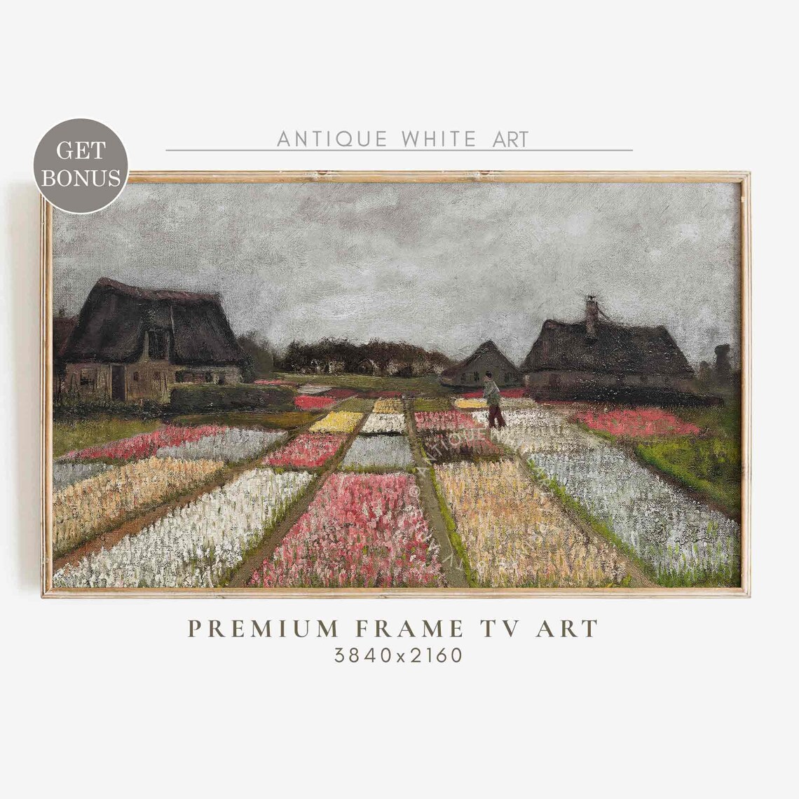Flower Field Vintage Oil Painting Art Print