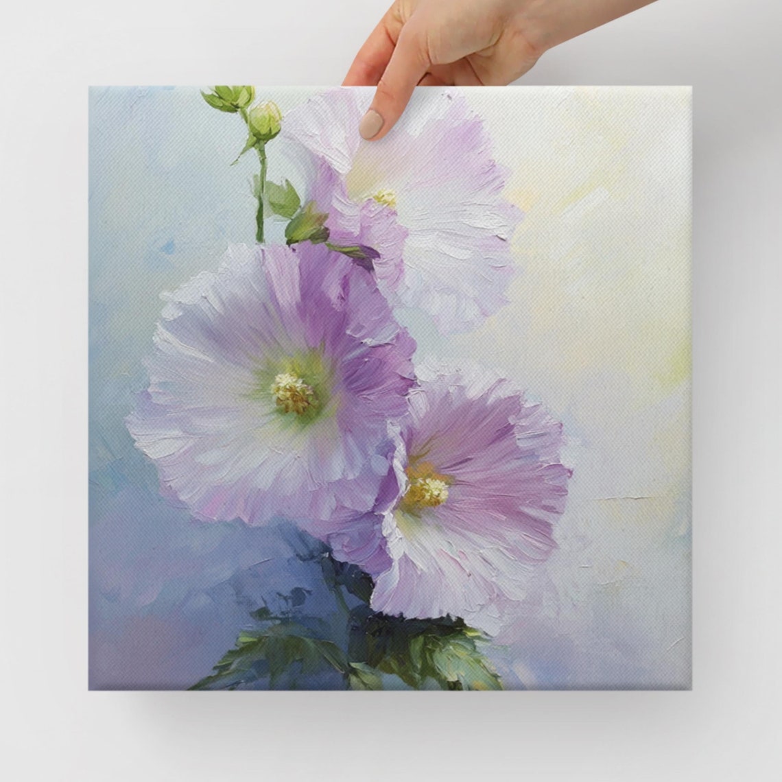Hollyhock Flower Print Hollyhock Flower Painting Print Wall Art Hollyhock Art Print Garden Wall Art Garden Gifts