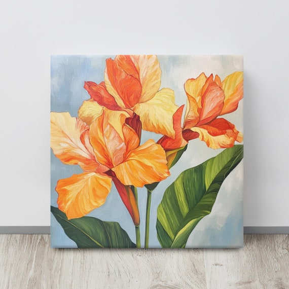 Canna Flower Print Canna Painting Print Large Wall Art Tropical Wall Art Canna Plant Art Print Plant Wall Art