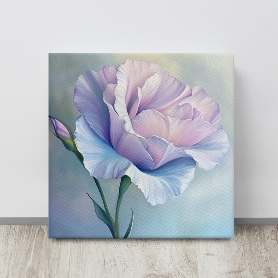 Purple Eustoma Prairie Gentian Soft Blue Floral Painting Poster