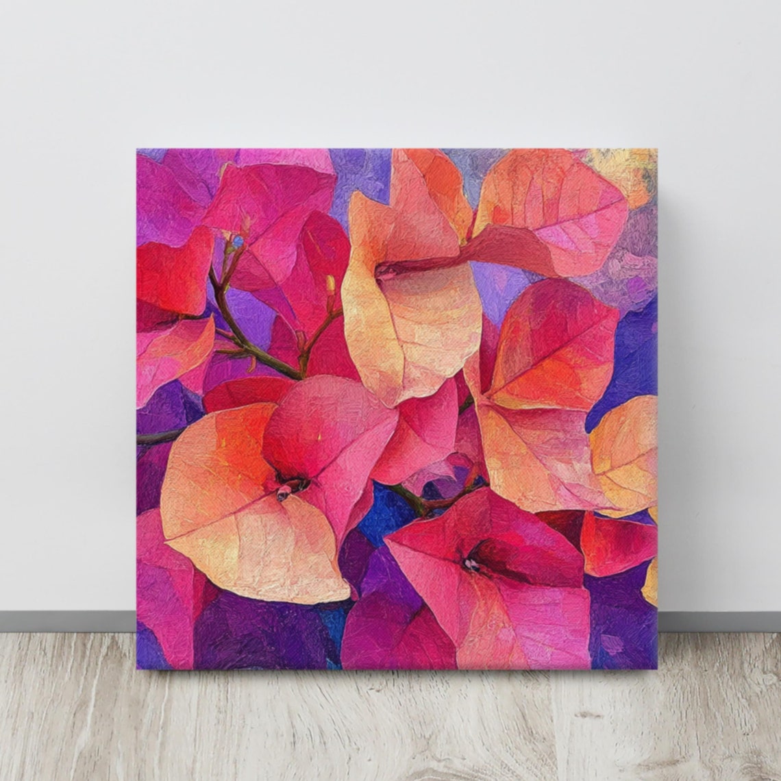 Bougainvillea Pink Orange Violet Abstract Floral Painting Poster