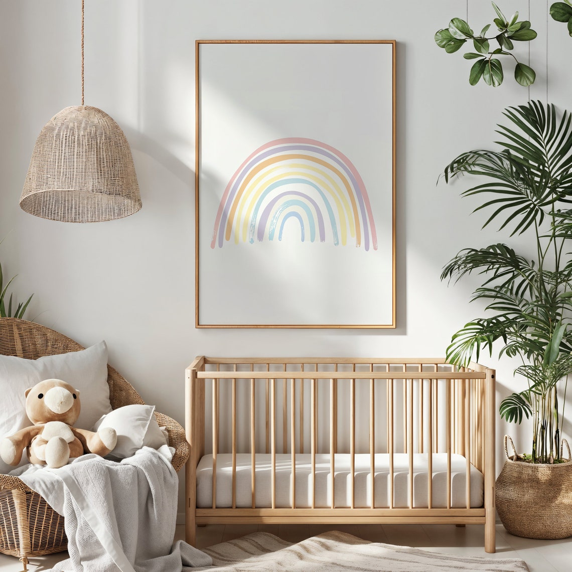 Soft Pastel Rainbow Arch Nursery Wall Art Print Kids Room Decor Poster - Image 4