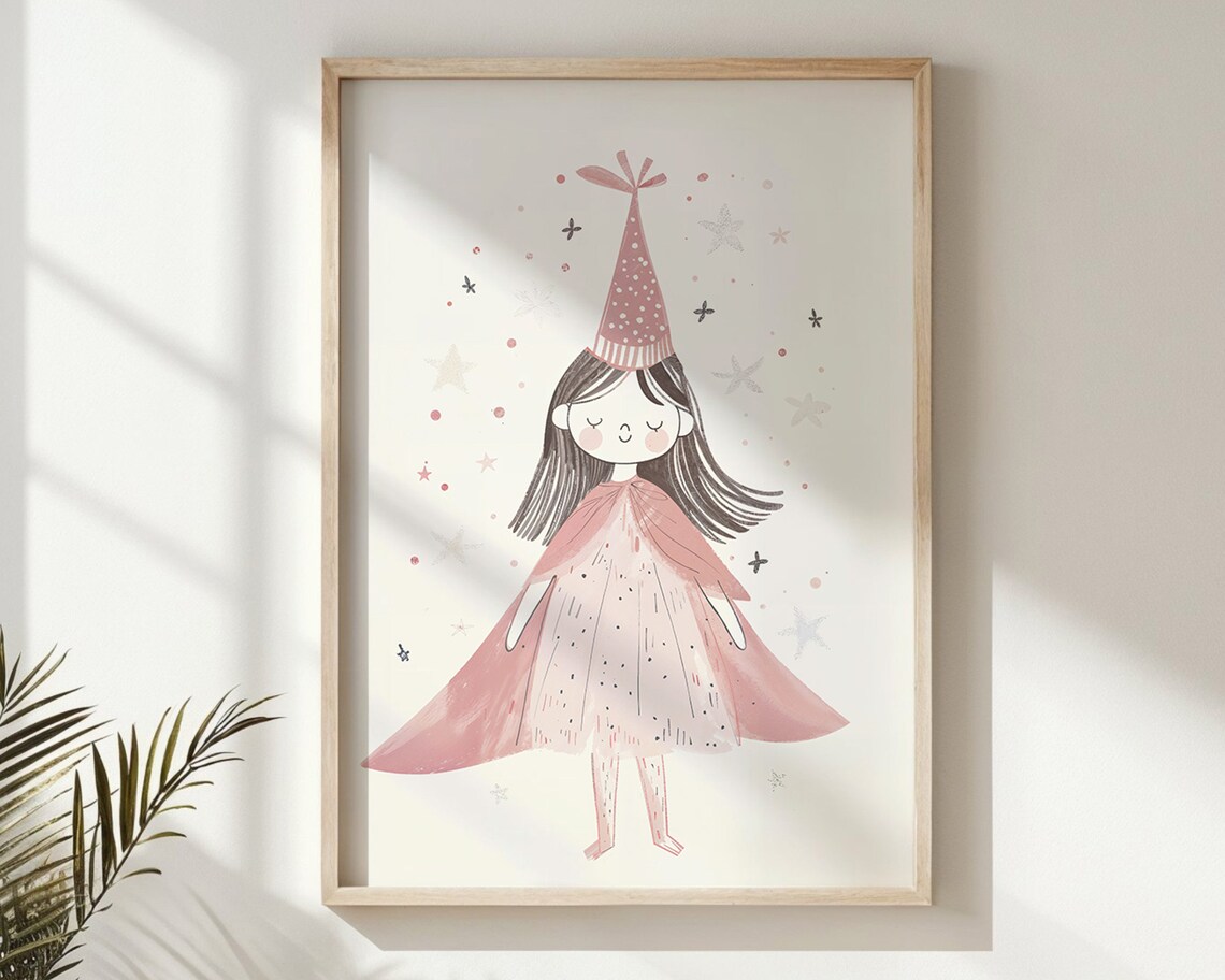 Birthday Party Girl Nursery Art Print, Kids Bedroom - Image 5