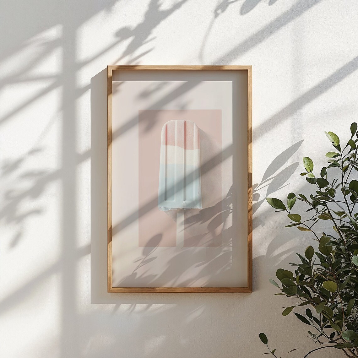 Pastel Striped Popsicle Ice Cream Art Kitchen Nursery Kids Room Poster - Image 4