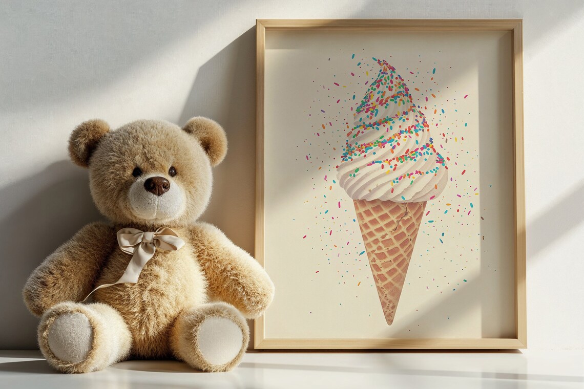 Ice Cream Cone Nursery Art Print, Kids Decor - Image 5