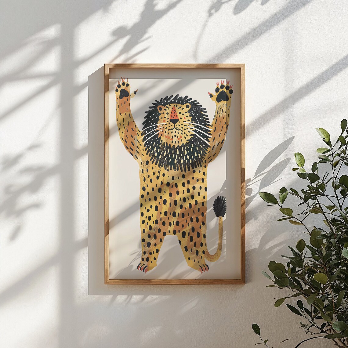 Cheerful Lion Nursery Safari Animal Kids Art Print - Image 6