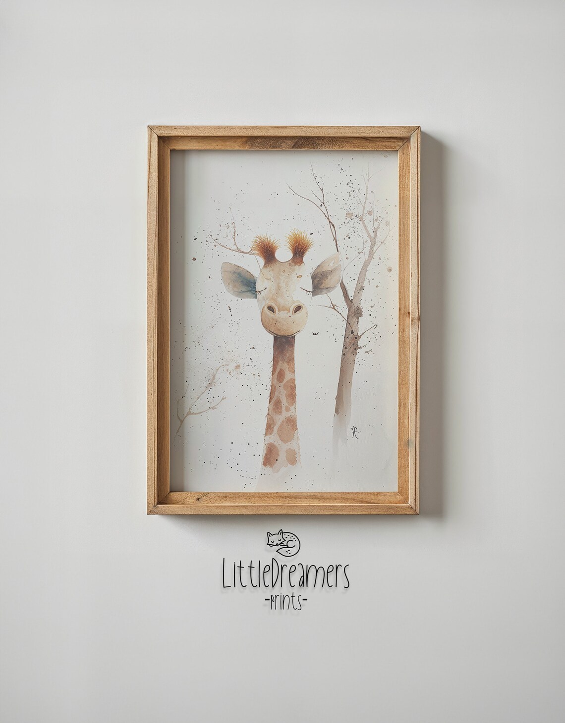 Baby Giraffe Watercolor Nursery Poster Soft Safari Style Kids Wall Art - Image 5