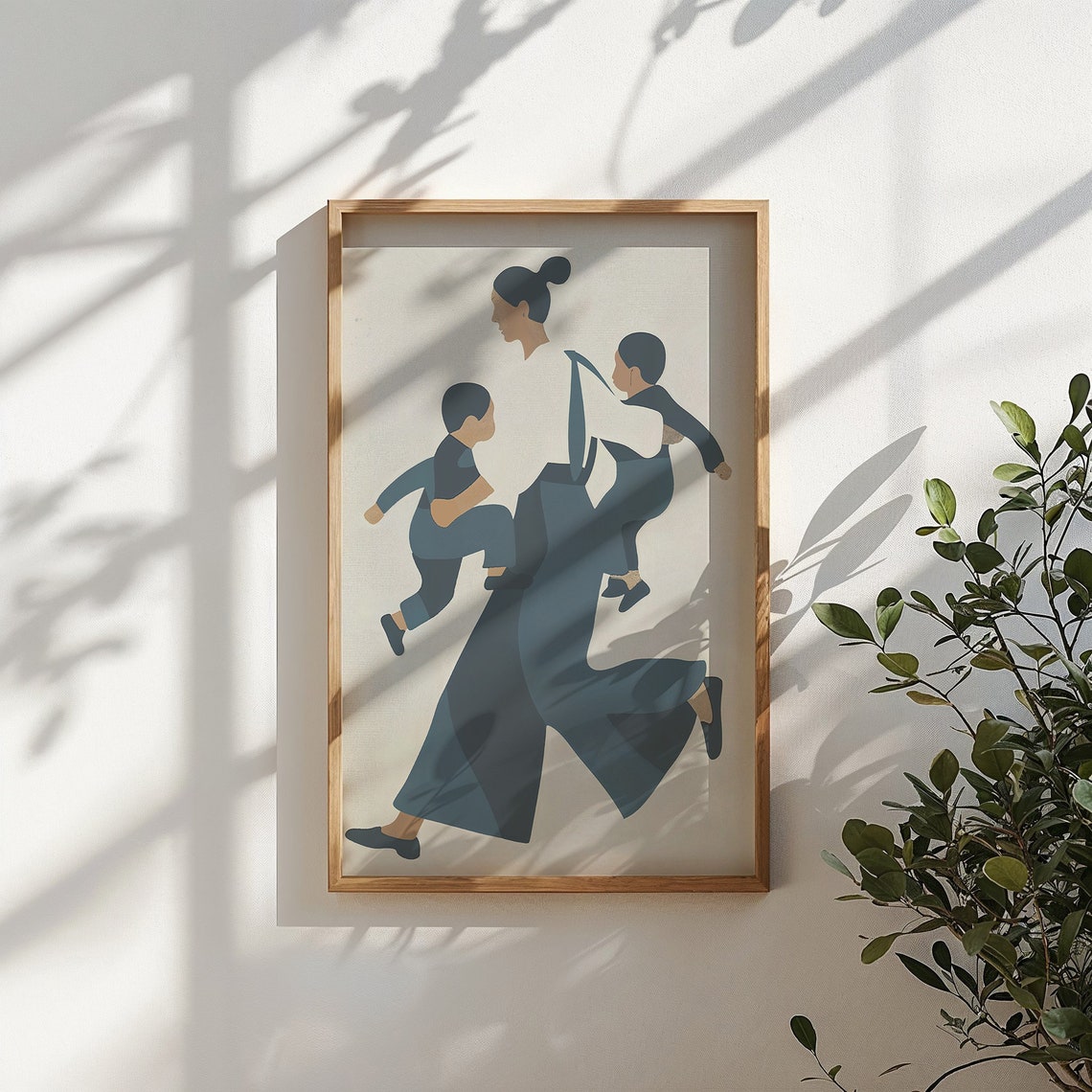 Mother And Children Art Family Nursery Wall Art Modern Kids Posters Minimalist Decor Motherhood Illustration Gift For New Mom - Image 5