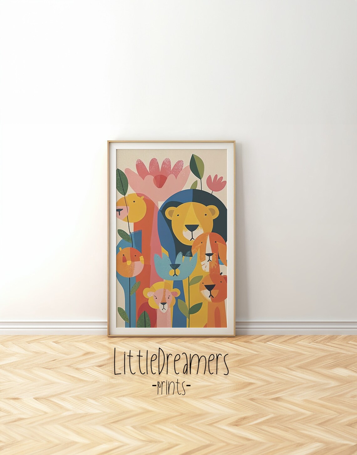 Colorful Lion Family Safari Nursery Art Print - Image 4