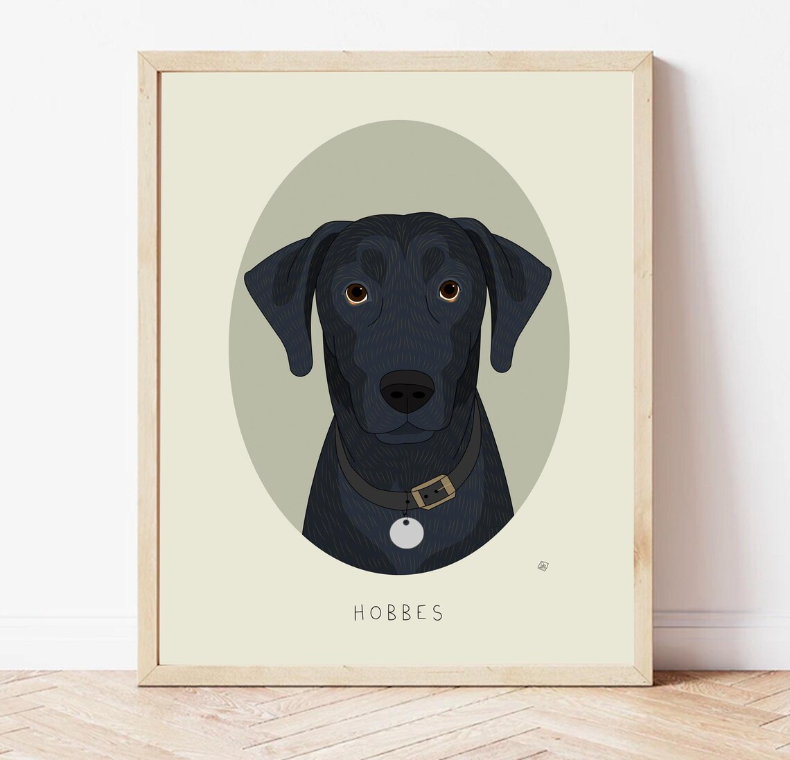 Pet Memorial Portrait, Personalized Dog Illustration