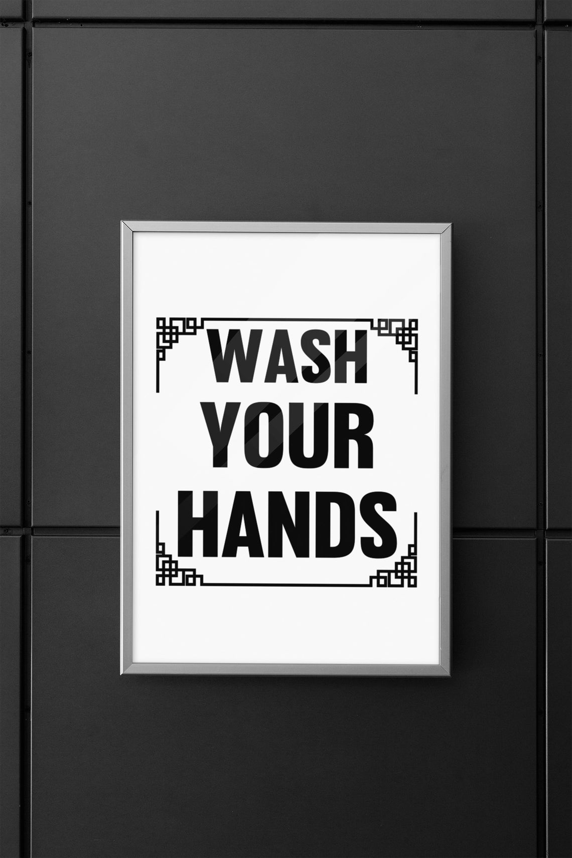 Wash Your Hands Bold Black Typography Bathroom Sink Sign Poster - Image 5