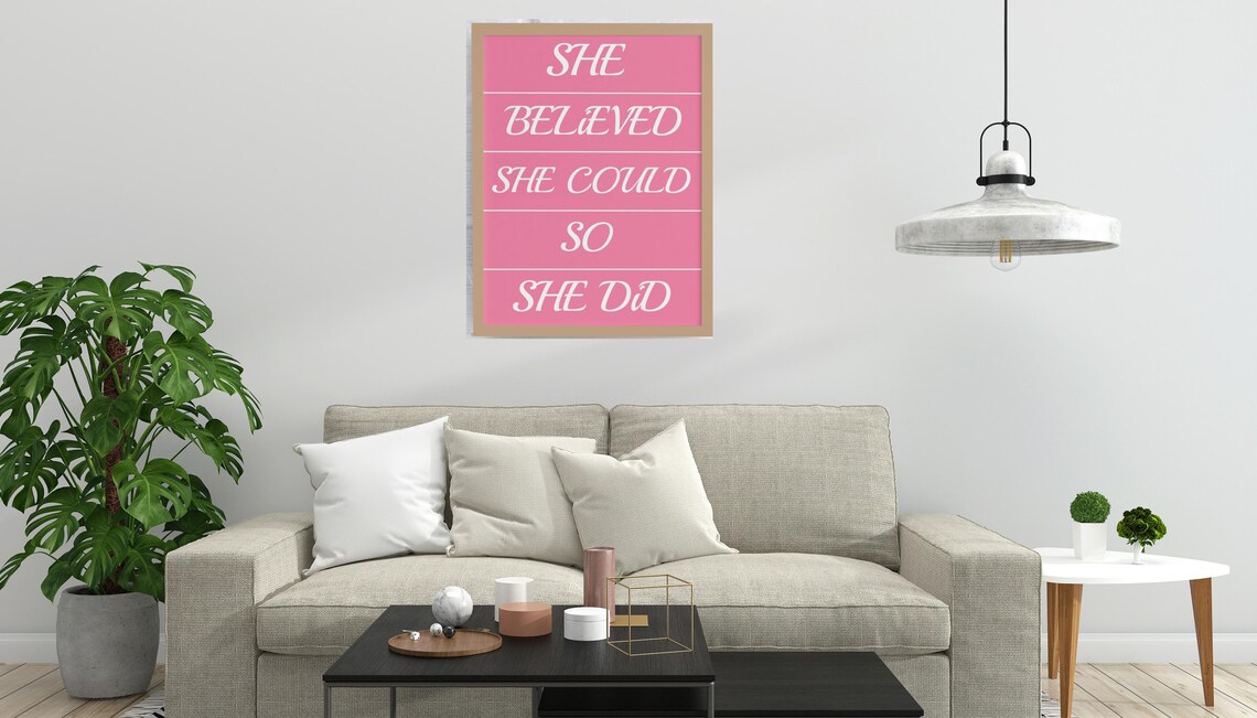 She Believed She Could So She Did Set Of 4 Empowering Poster For Women - Image 4