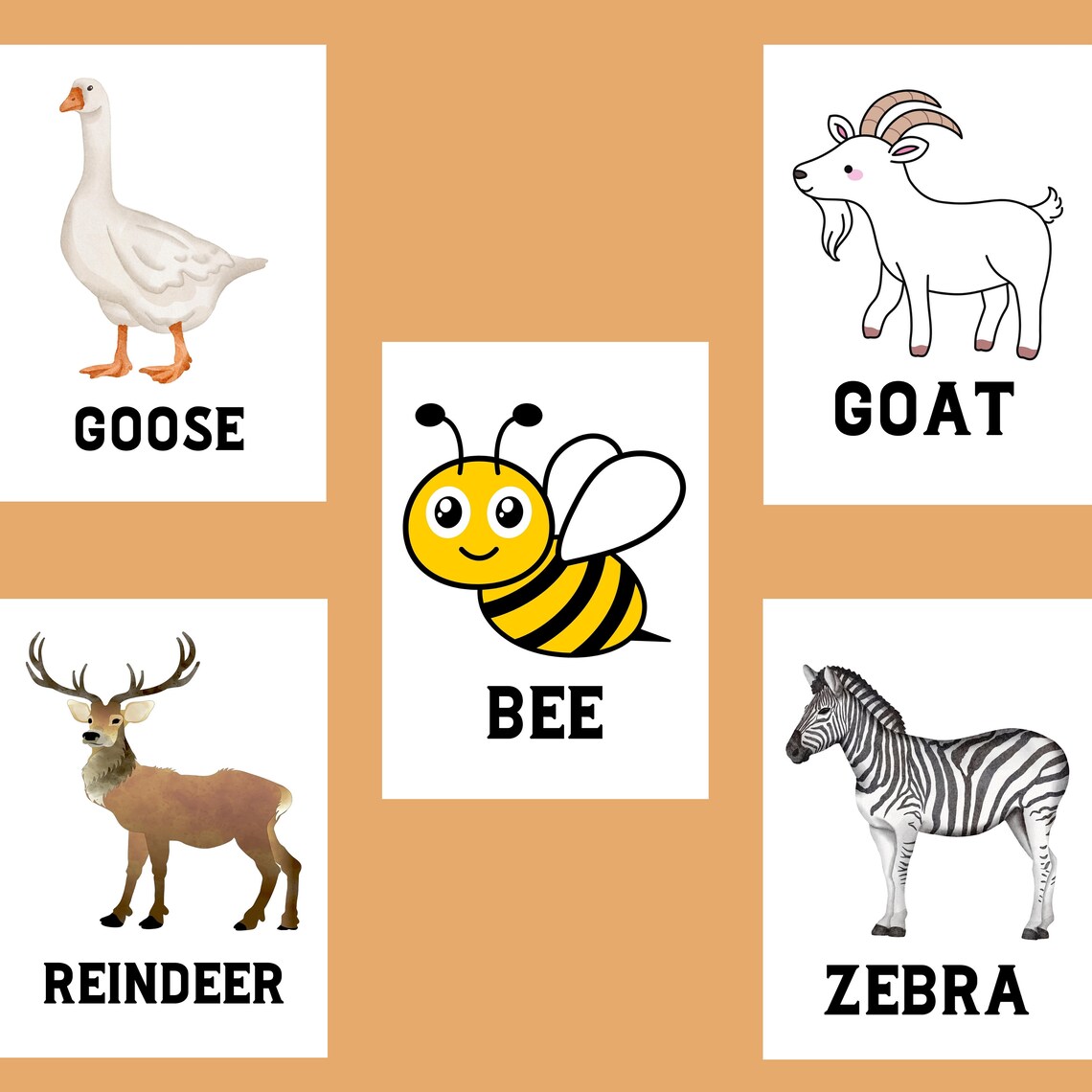 Farm Animals Flash Cards, Nursery Wall Poster - Image 2