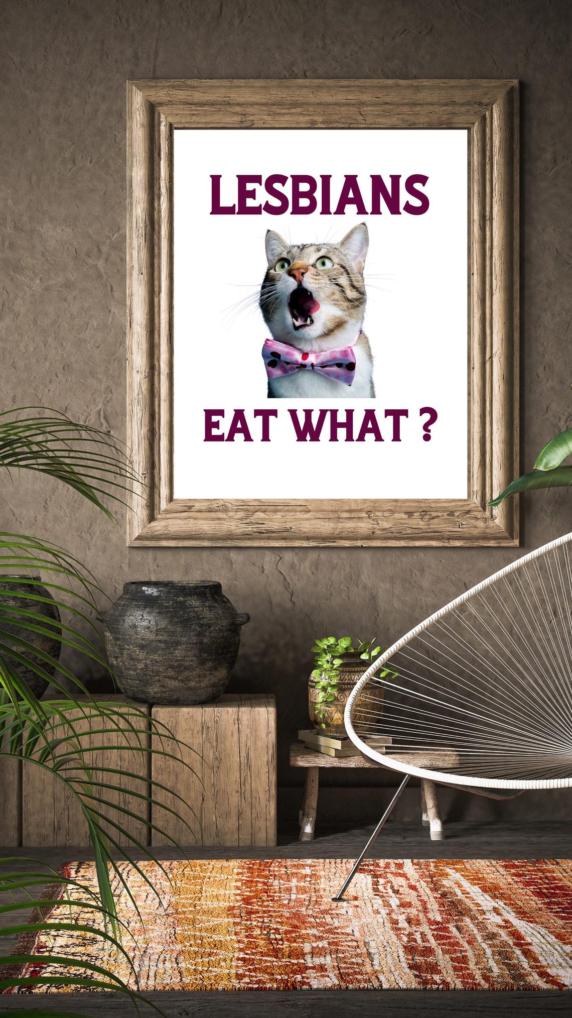 Lesbians Eat What Funny Art Print Gift For Lesbian Girlfriend Wall Artwork