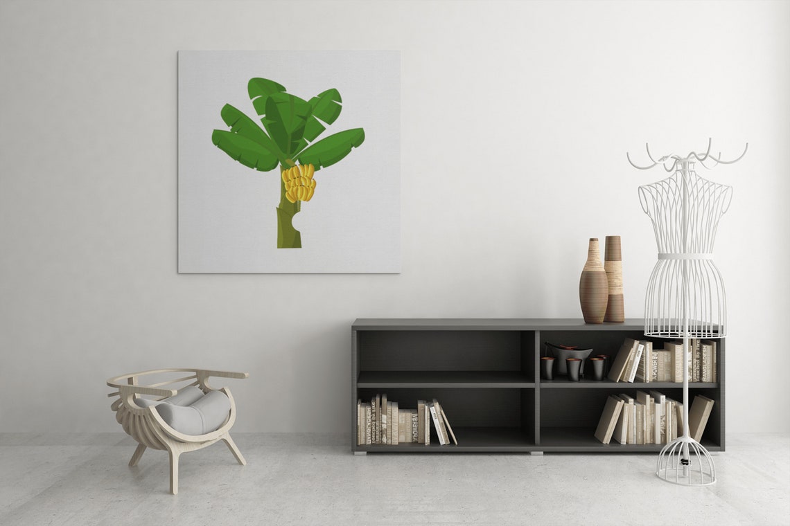 Banana Tree Tropical Illustration With Banana Fruit Wall Poster - Image 9