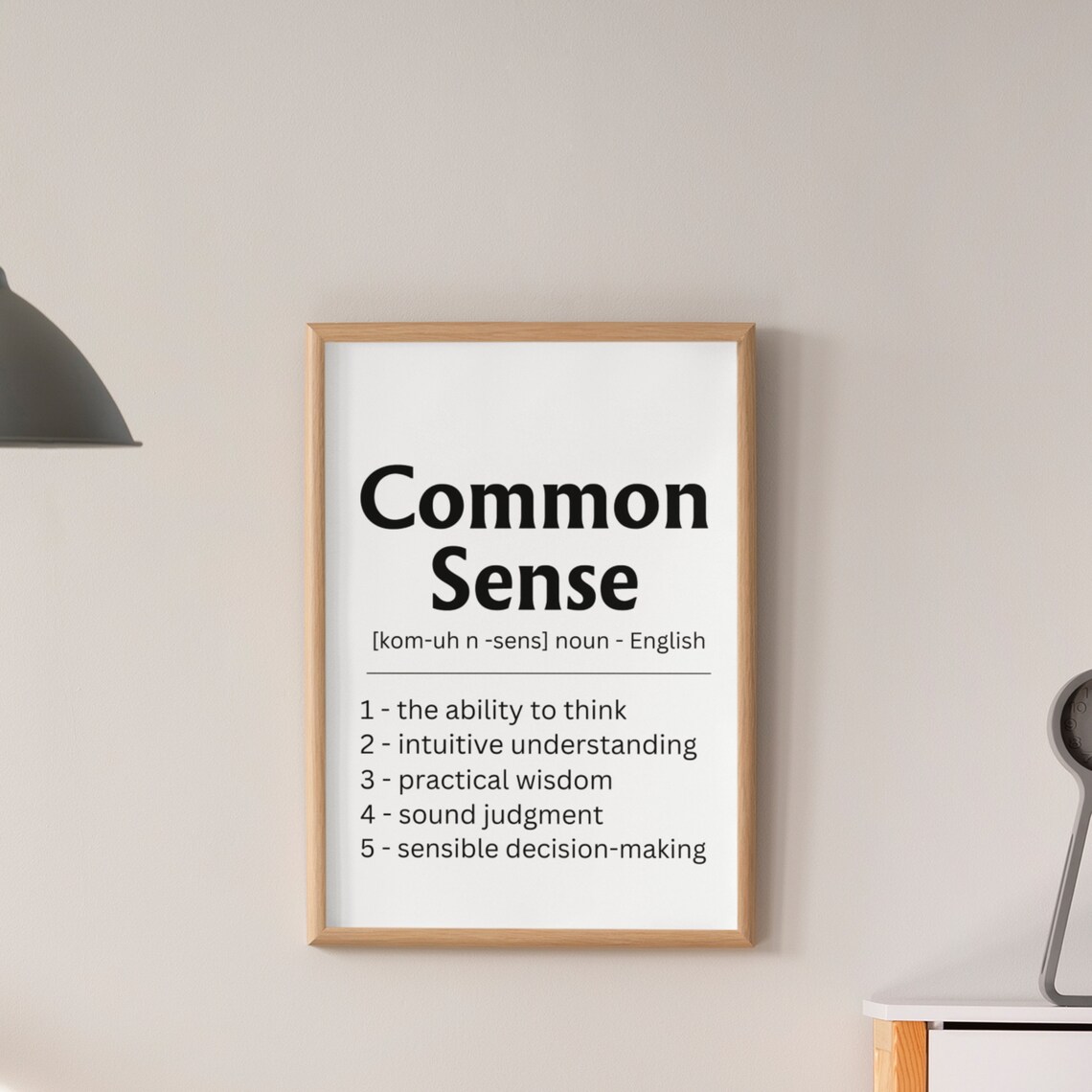 Common Sense Definition Dictionary Meaning Funny Office Poster - Image 5