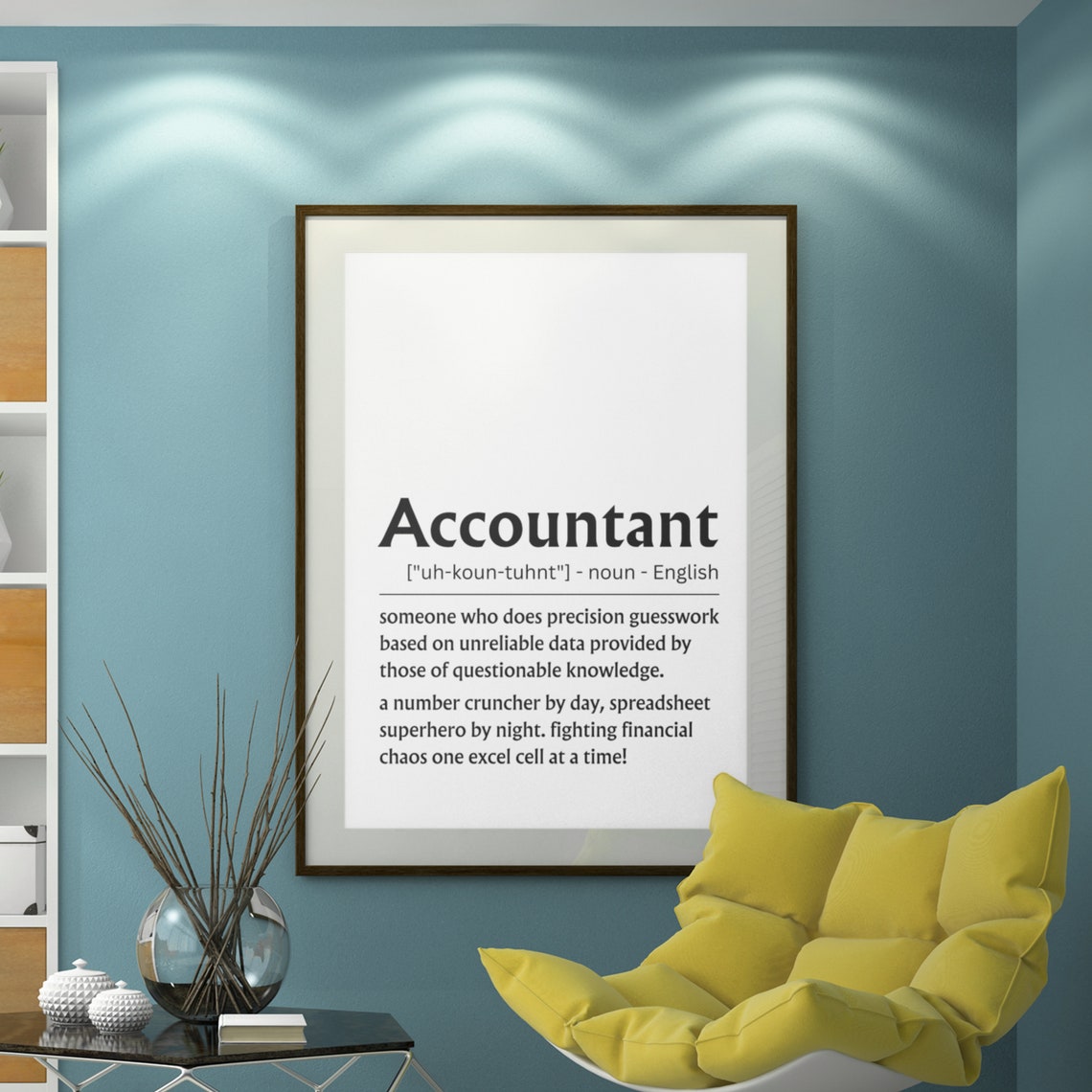 Accountant Spreadsheet Superhero Funny Definition Wall Poster - Image 2