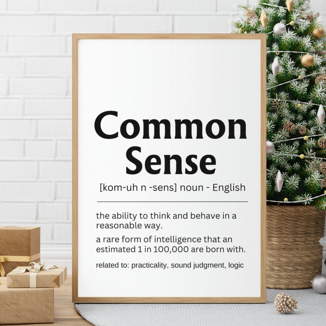 Common Sense Funny Definition Quote Office Humor Wall Poster - Image 3