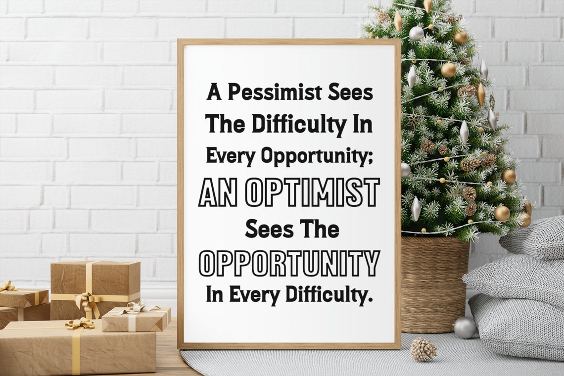 Optimist Opportunity Quote Winston Churchill Mindset Wall Poster - Image 5