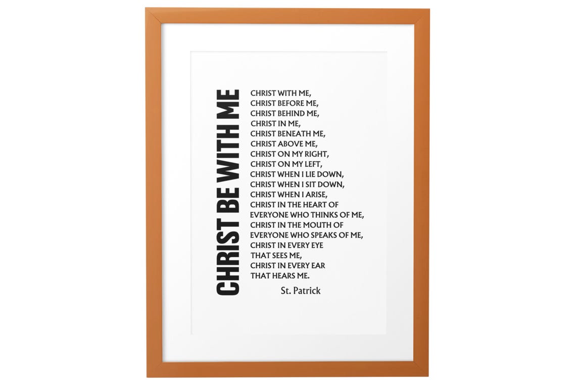Christ Be With Me St Patrick Prayer Minimalist Typography Poster - Image 2