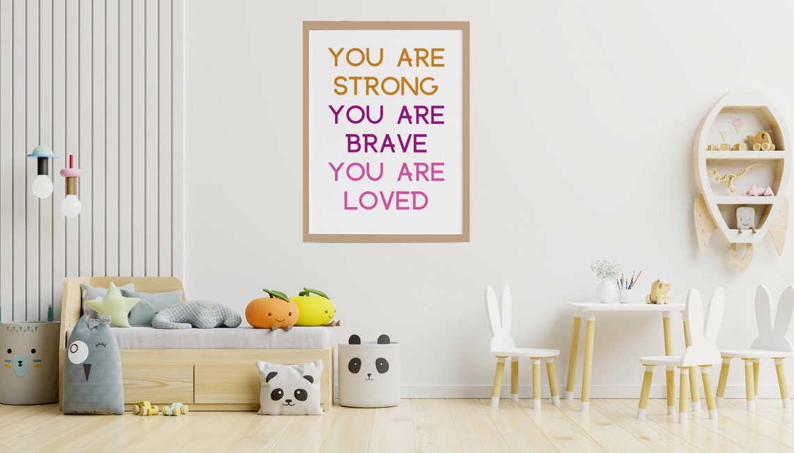 You Are Strong Brave Loved Rainbow Daily Color Affirmation Poster - Image 3