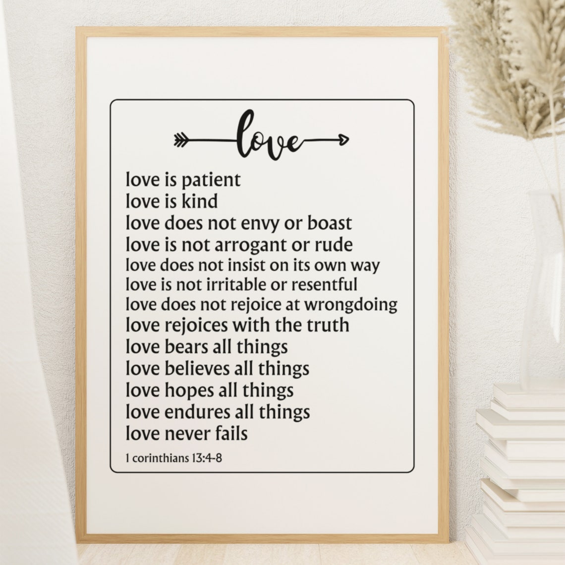 Love Is Patient Love Is Kind 1 Corinthians 13 Scripture Poster - Image 3