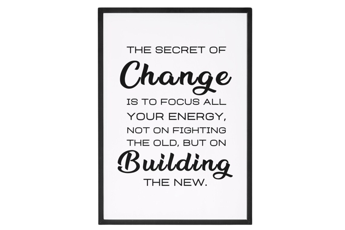 The Secret Of Change Focus Your Energy Inspirational Quote Poster