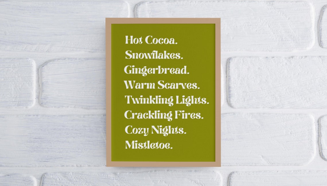 Hot Cocoa Snowflakes Gingerbread Cozy Christmas Word List Poster - Image 2