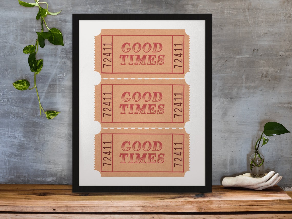 Good Times Vintage Ticket Stub Retro Nostalgia Framed Poster - Image 5