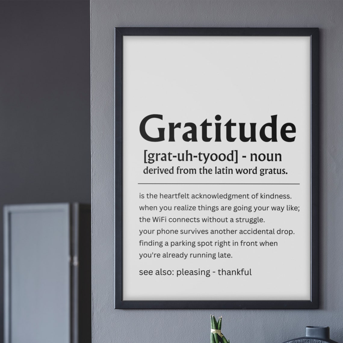 Gratitude Definition Thankful Heart Wall Decor Meaningful Quote Poster - Image 3