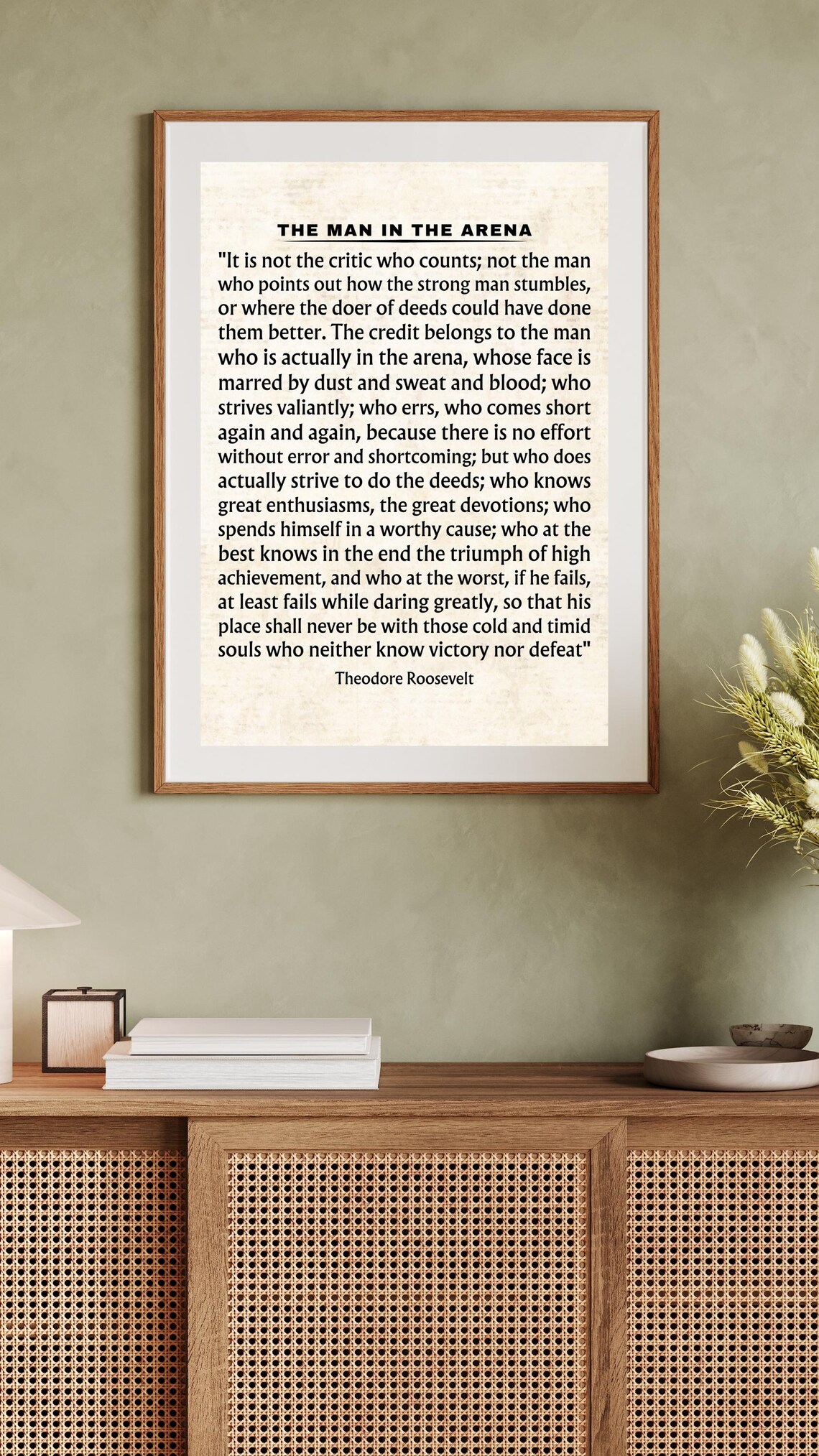 Theodore Roosevelt Man In The Arena Quote Classic Literary Poster - Image 3