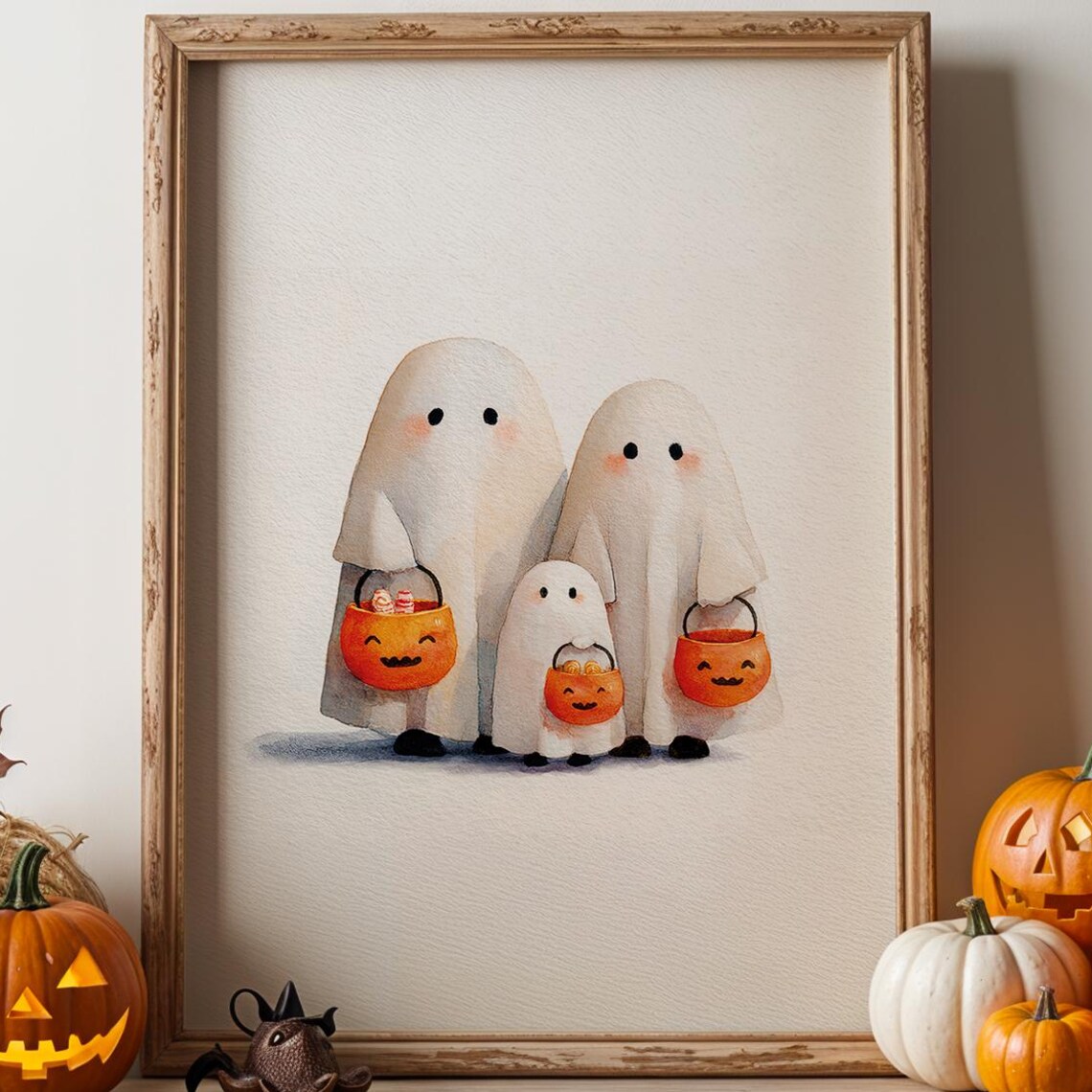 Family Halloween Poster, Cute Illustration