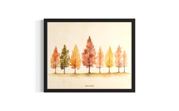 Maple Trees Poster Art Print Living Room Wall Original Painting Artwork Decor