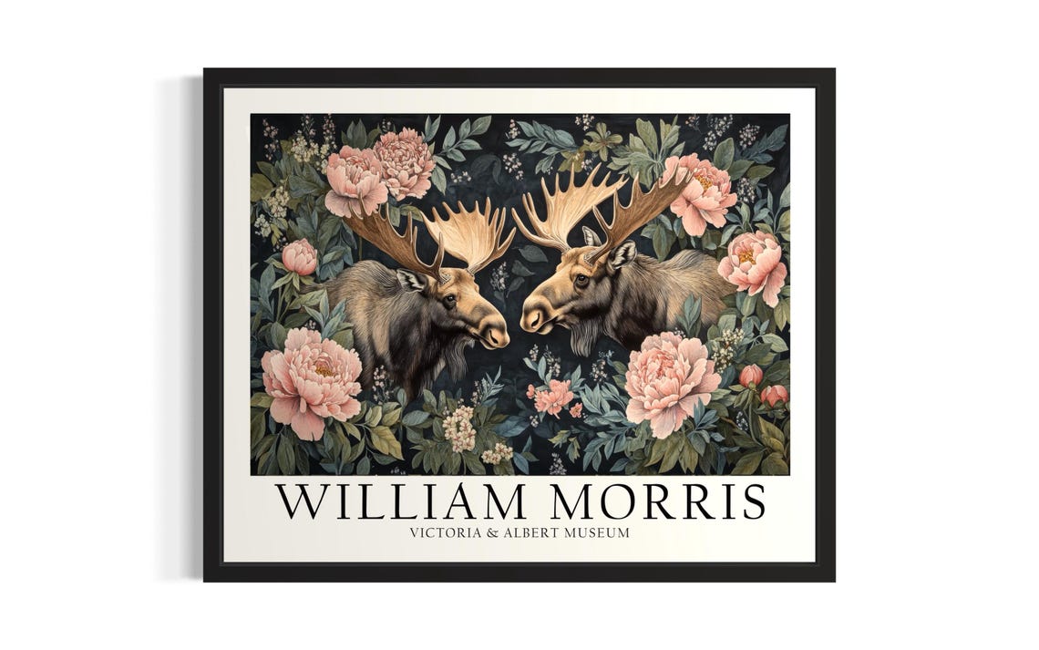 Moose Morris Animals Poster Art Print Living Room Wall Original Painting Artwork Decor